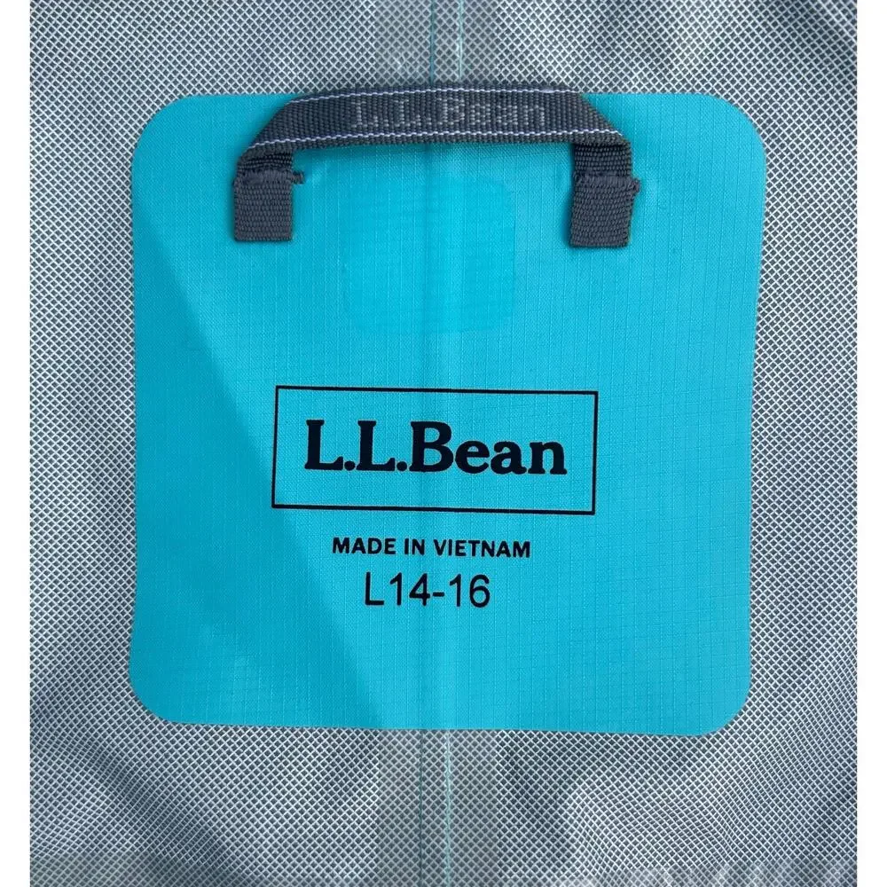 L.L. Bean Kids Waterproof Rain Jacket Hooded Teal Size L 14–16 - Picture 5 of 5
